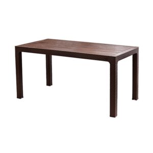 MESA ROBLE CON RATAN 150 X 80 REY