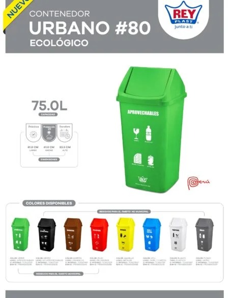 CONTENEDOR URBANO # 80 ECOLOGICO REY