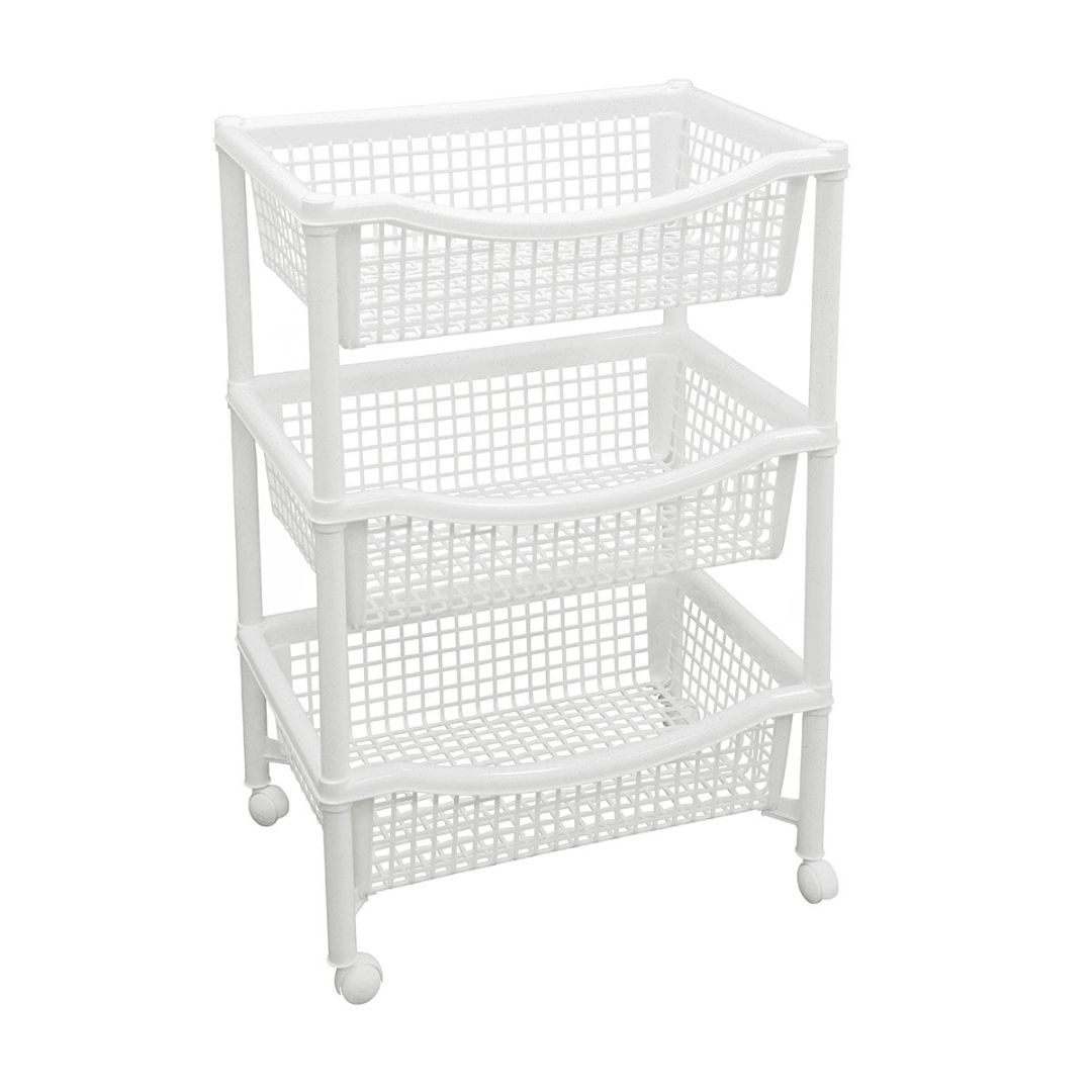 DESPENSERO GIGANTE DE LUXE DE 3 NIVELES C/ RUEDA REYPLAST - BLANCO