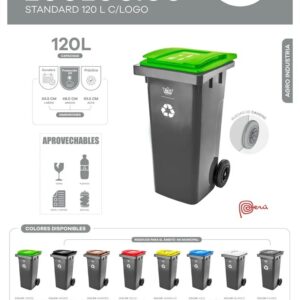 Recolector Ecologico Estandard 120 lt con Logo Rey