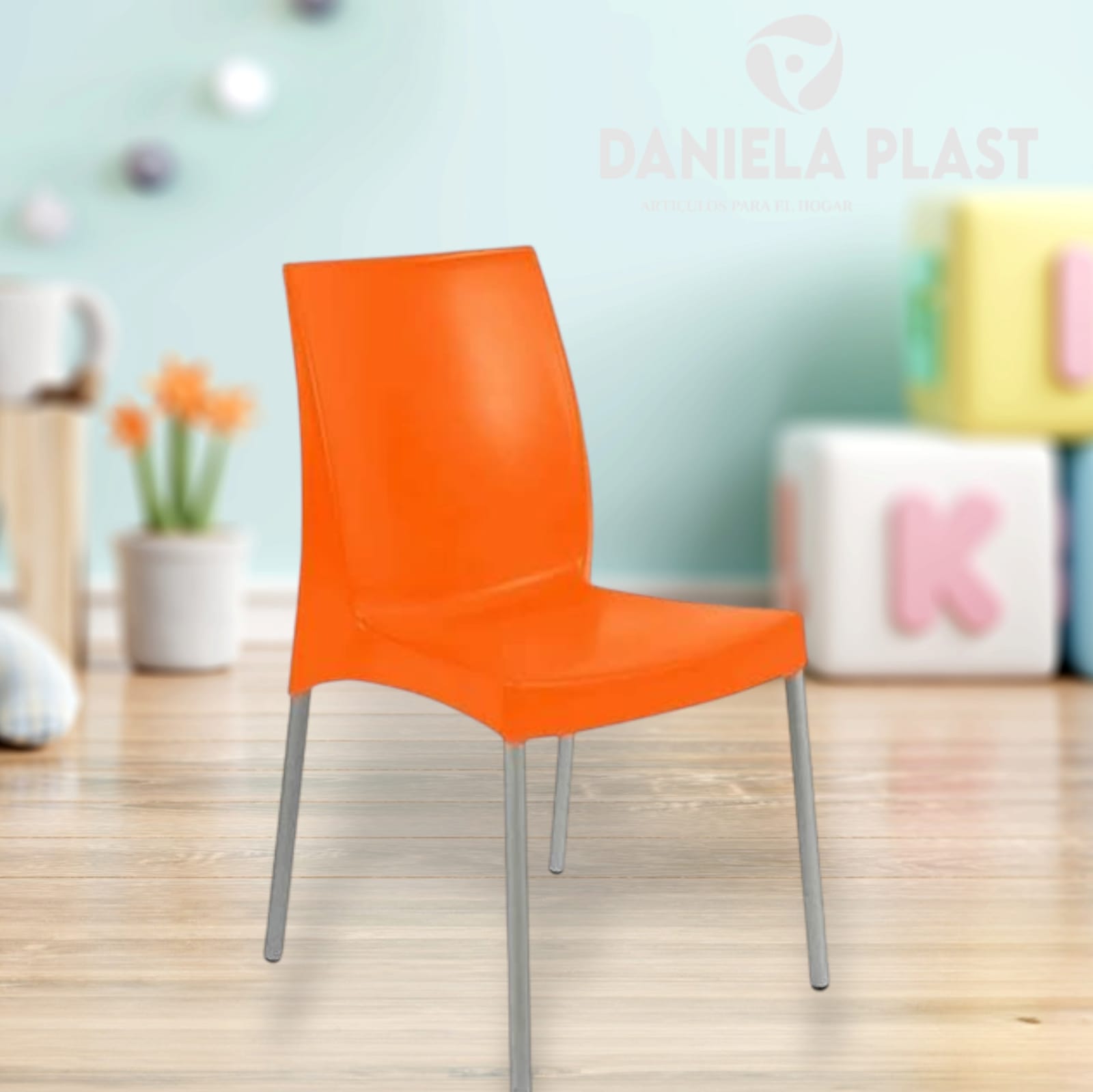 Silla Ada Sin Brazo Marca Rey Anaranjado