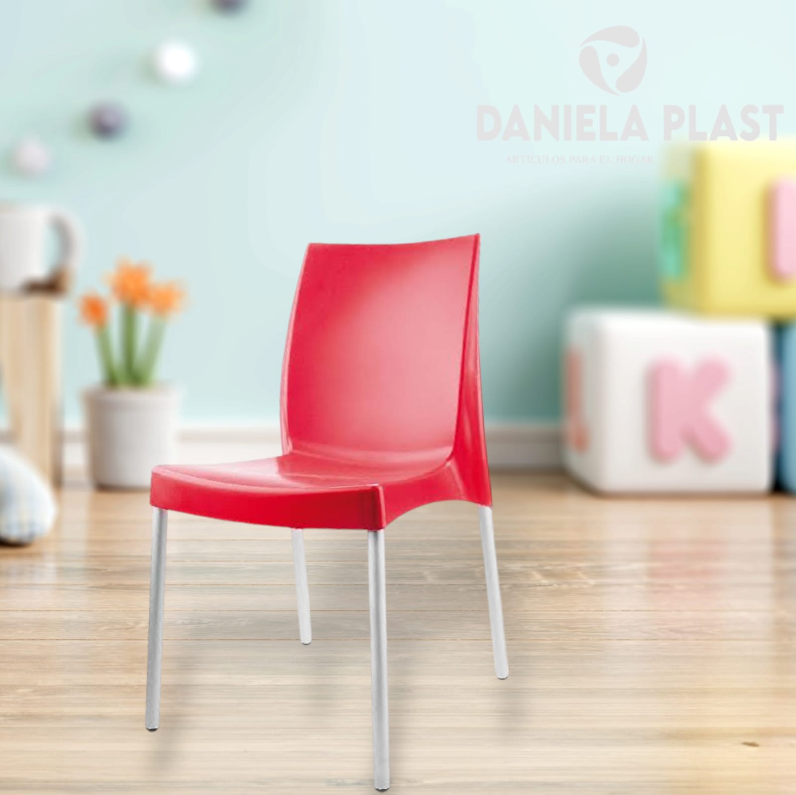 Silla Ada Sin Brazo Marca Rey - Rojo