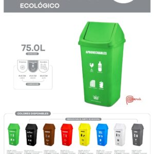 Papelera Contenedor Urbano # 80 Ecológico Con Logo Rey