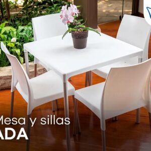 Mesa Cuadrado Ada Y Silla Ada Sin Brazo Rey