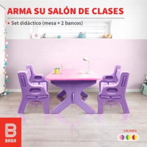Set Didáctico (1 Mesa + 2 Bancas) Basa