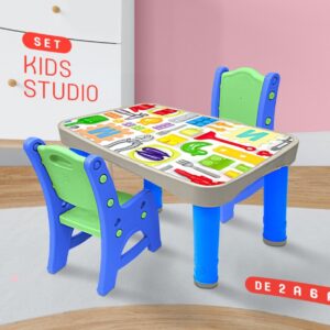 Set de estudio Basa Para Niños Didactico Mesa+2 sillas